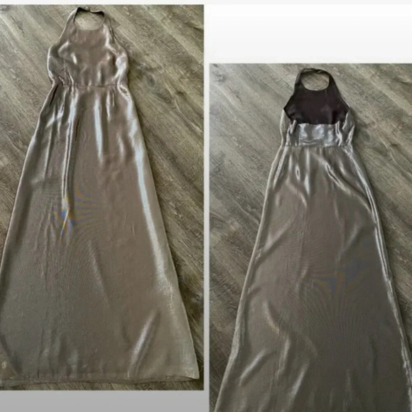 NWT Olcay Gulsen Silk Halter Neck Backless Maxi Gown - Picture 2 of 12